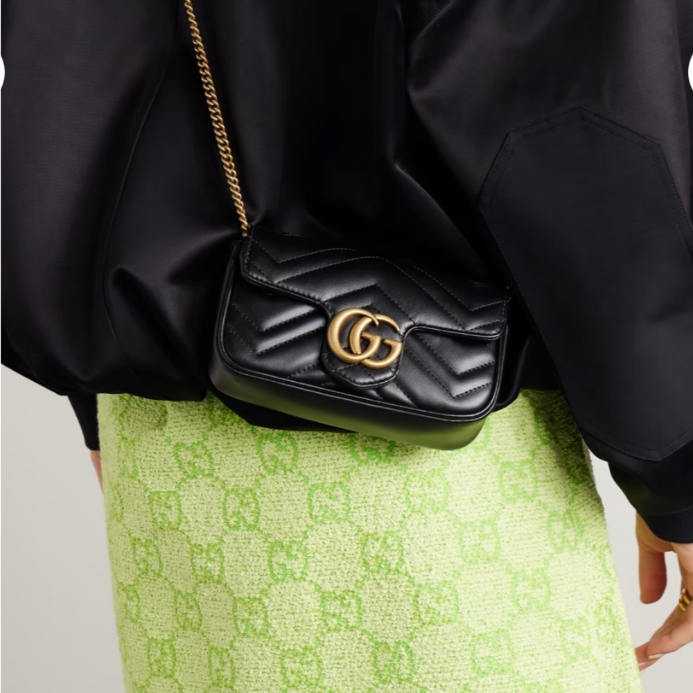 Gucci GG Marmont Mini Quilted Black Leather Shoulder Bag